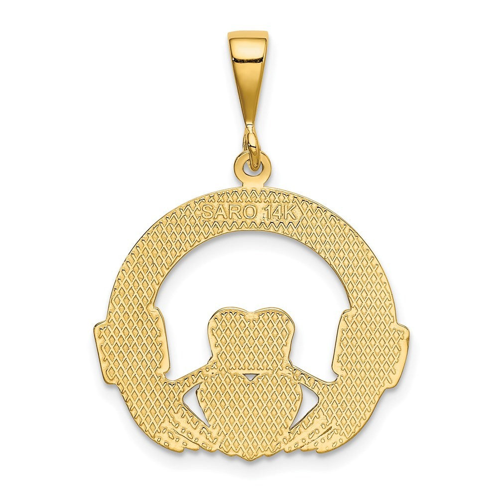 14k Yellow Gold Claddagh Pendant