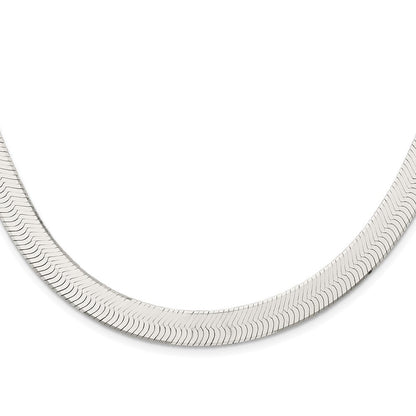 Sterling Silver 10.5mm Magic Herringbone Chain Necklace 20"