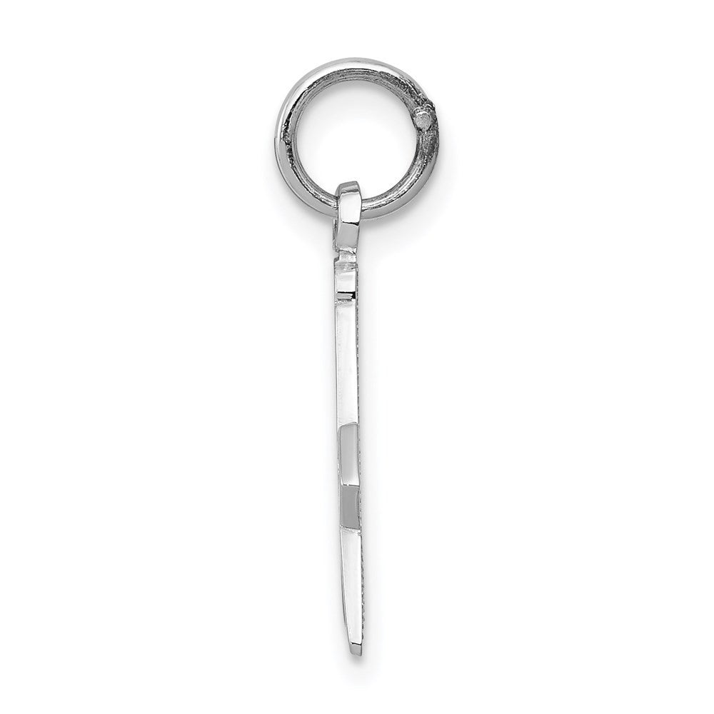 14k White Gold Polished & Textured Masonic Symbol Charm Pendant