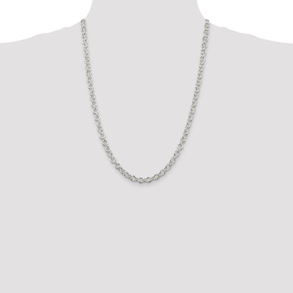 Sterling Silver 6.1mm Cable Chain Necklace 24"