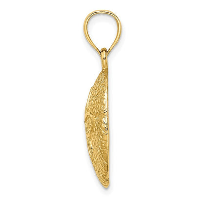 14k Yellow Gold Sand Dollar Charm Pendant