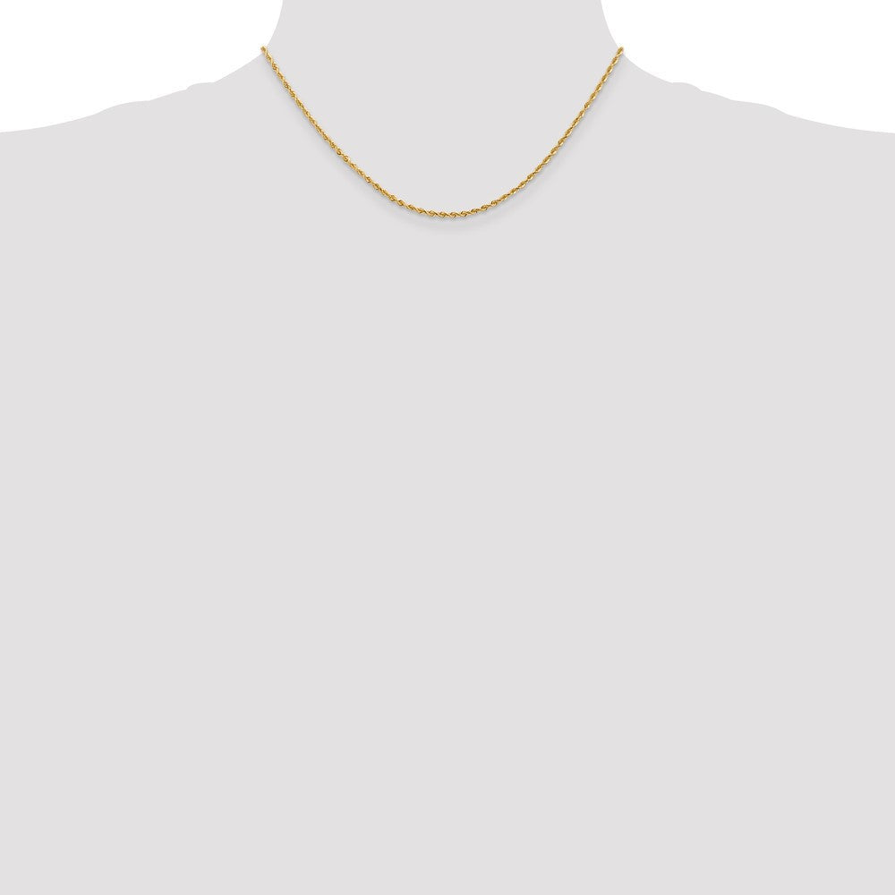 14k Yellow Gold Diamond-cut Quadruple Rope Lobster Clasp Chain Necklace 16"