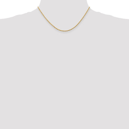 14k Yellow Gold Diamond-cut Quadruple Rope Lobster Clasp Chain Necklace 16"