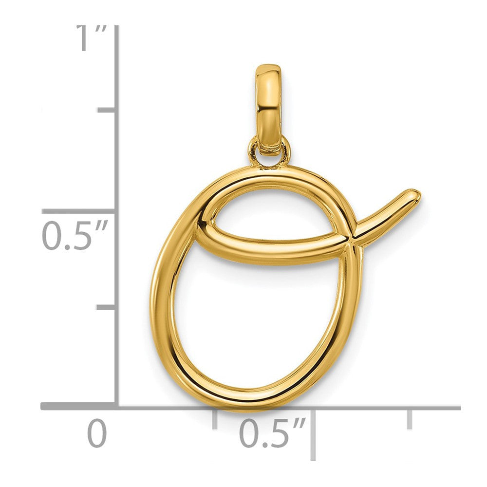 14k Yellow Gold Fancy Letter O Initial Pendant