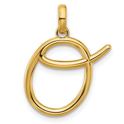 14k Yellow Gold Fancy Letter O Initial Pendant