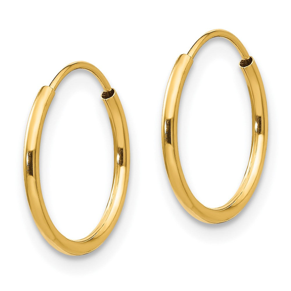 14k Yellow Gold Endless Hoop Earrings