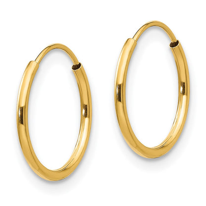 14k Yellow Gold Endless Hoop Earrings