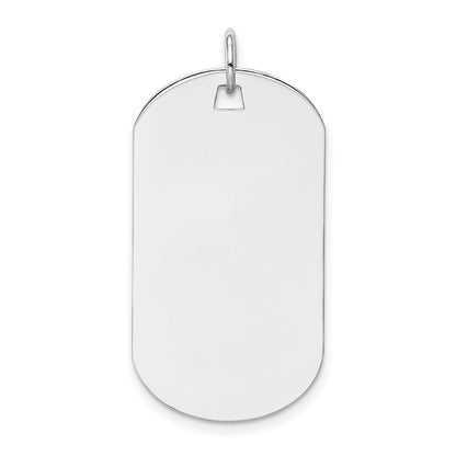 14k White Gold Plain .013 Gauge Engraveable Dog Tag Disc Charm Pendant