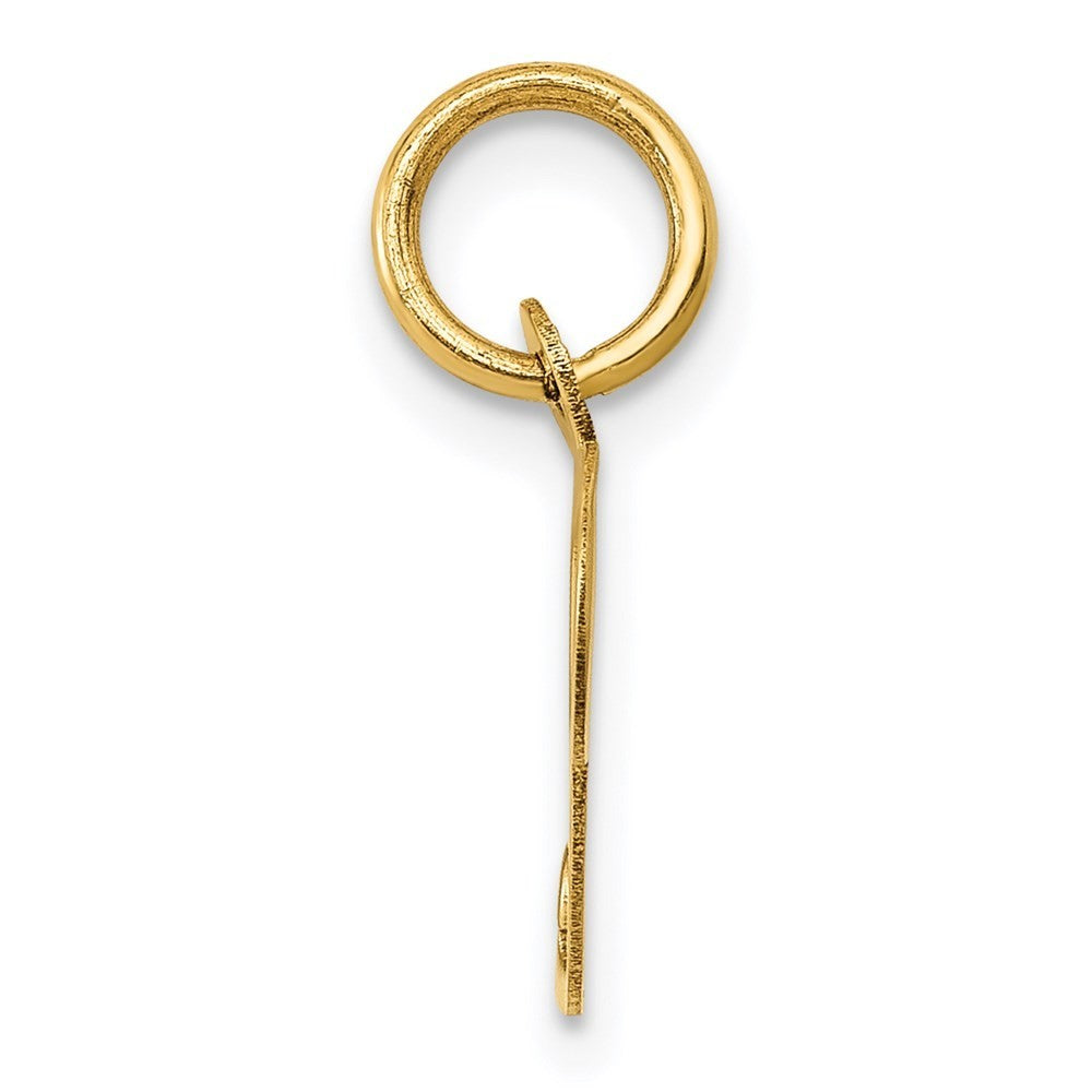 14k Yellow Gold Small Fancy Script Letter P Initial Charm Pendant