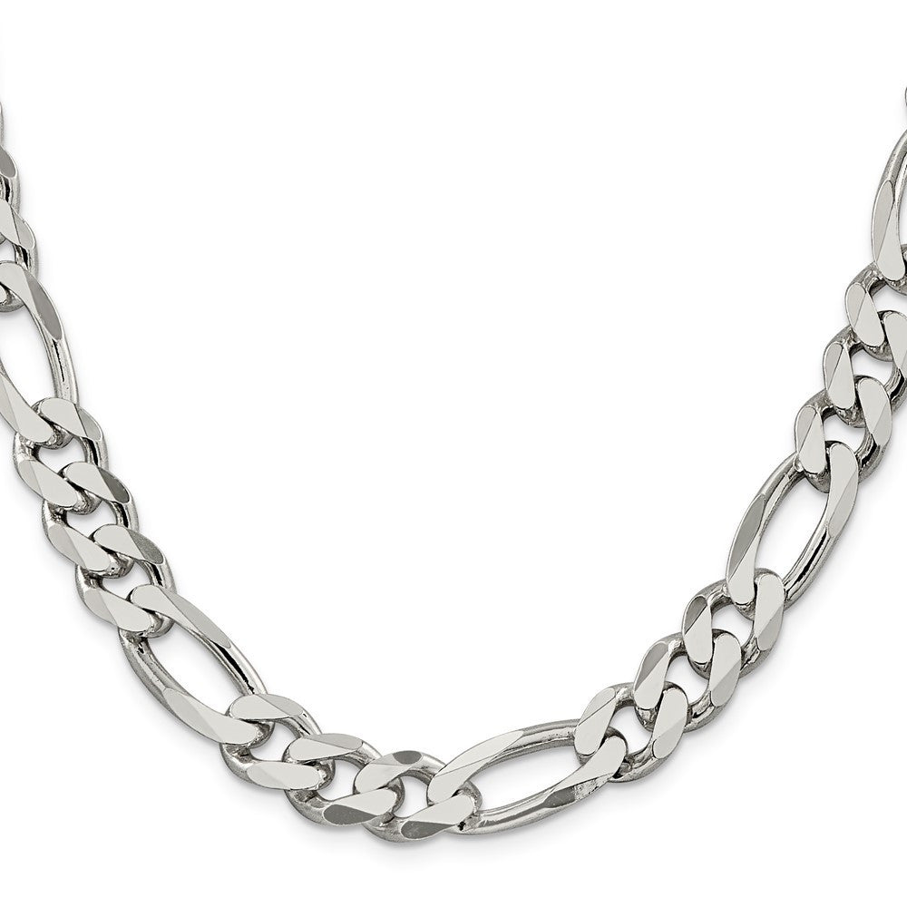 Sterling Silver 10.75mm Figaro Chain Necklace 18"