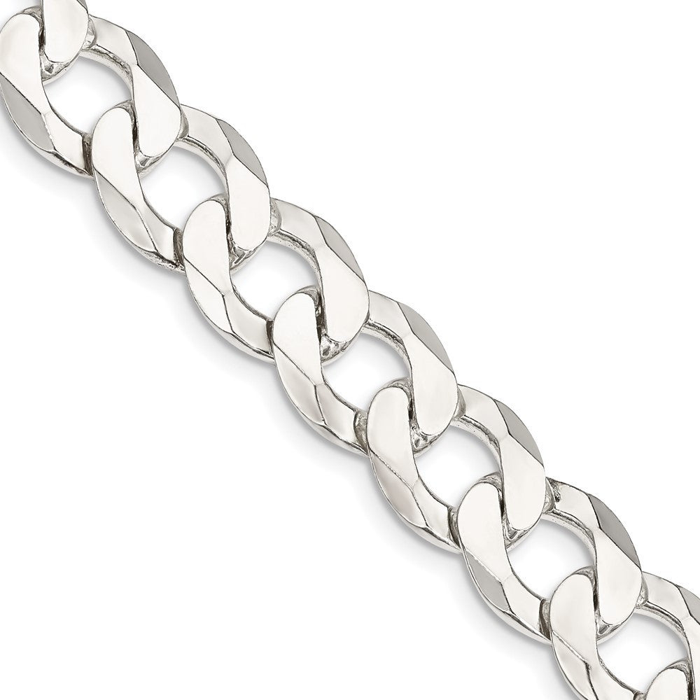 Sterling Silver 11.75mm Flat Curb Chain Necklace 24"