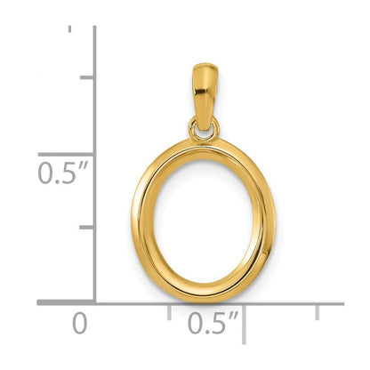 14k Yellow Gold Fancy Letter O Initial Pendant