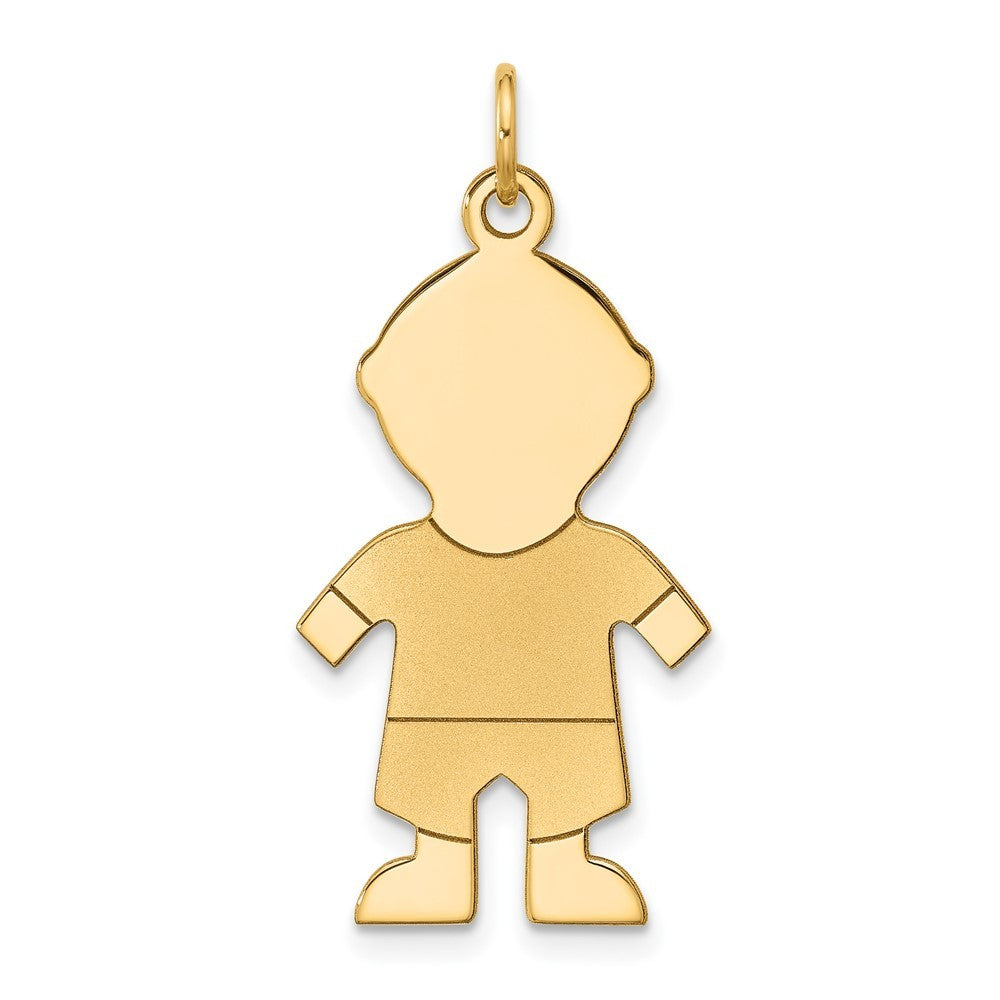 14k Yellow Gold Satin Boy Charm Pendant