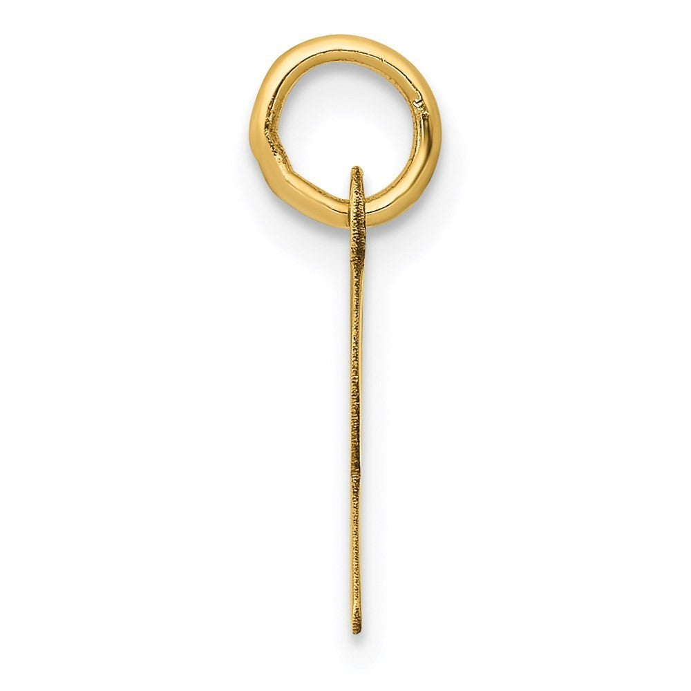 14k Yellow Gold Small Slanted Block Letter R Initial Charm Pendant