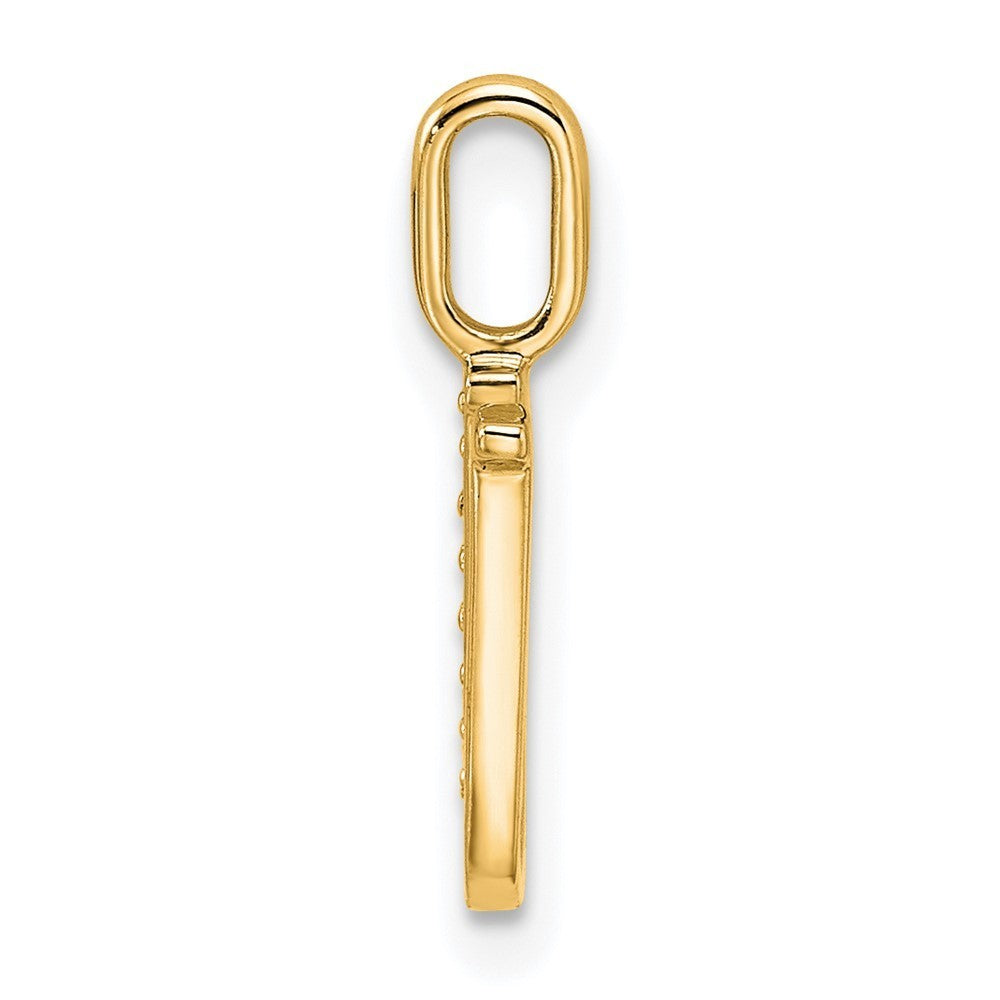 14k Yellow Gold Diamond Letter U Initial Pendant