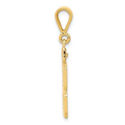 14k Yellow Gold Medium Polished Number 88 Charm Pendant