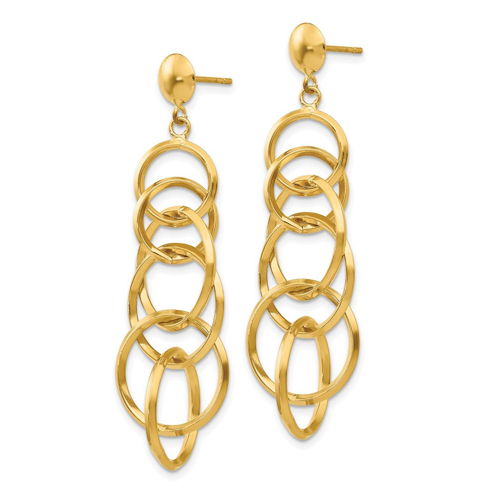 14k Yellow Gold Circle Drop Drop & Dangle Earrings