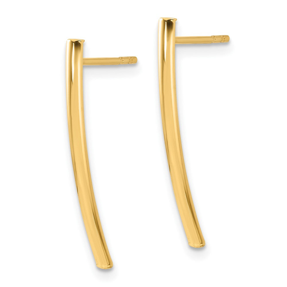14k Yellow Gold Polished Bar Dangle Earrings