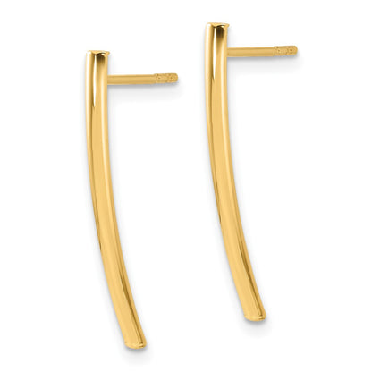 14k Yellow Gold Polished Bar Dangle Earrings