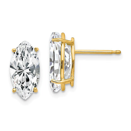 14k Yellow Gold 12x6mm Marquise Cubic Zirconia earring