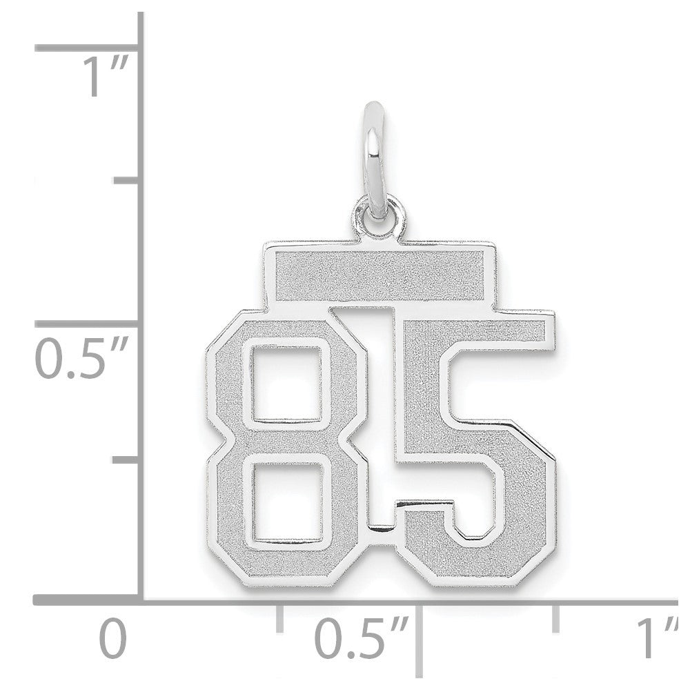 14k White Gold Small Satin Number 85 Charm Pendant