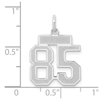 14k White Gold Small Satin Number 85 Charm Pendant