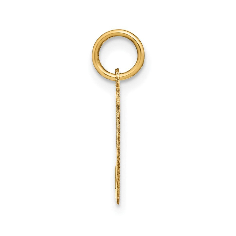 14k Yellow Gold Lower case Letter H Initial Charm Pendant