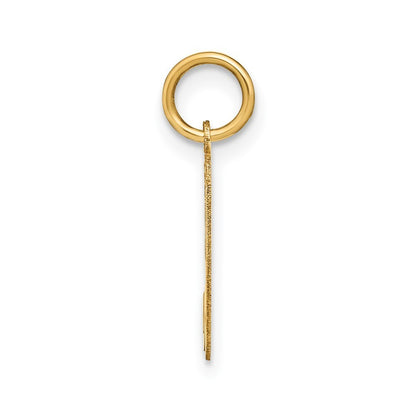 14k Yellow Gold Lower case Letter H Initial Charm Pendant