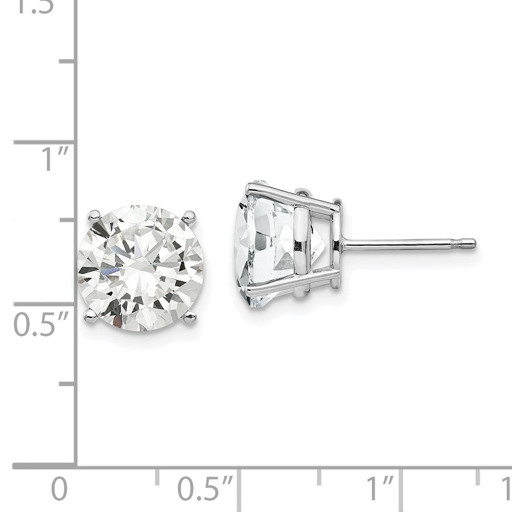 14k White Gold 10mm Cubic Zirconia Stud Earrings