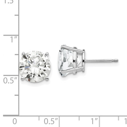 14k White Gold 10mm Cubic Zirconia Stud Earrings