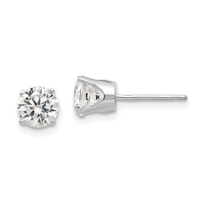 14k White Gold 5.5mm Cubic Zirconia stud earrings