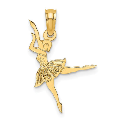 14k Yellow Gold Ballerina Charm Pendant