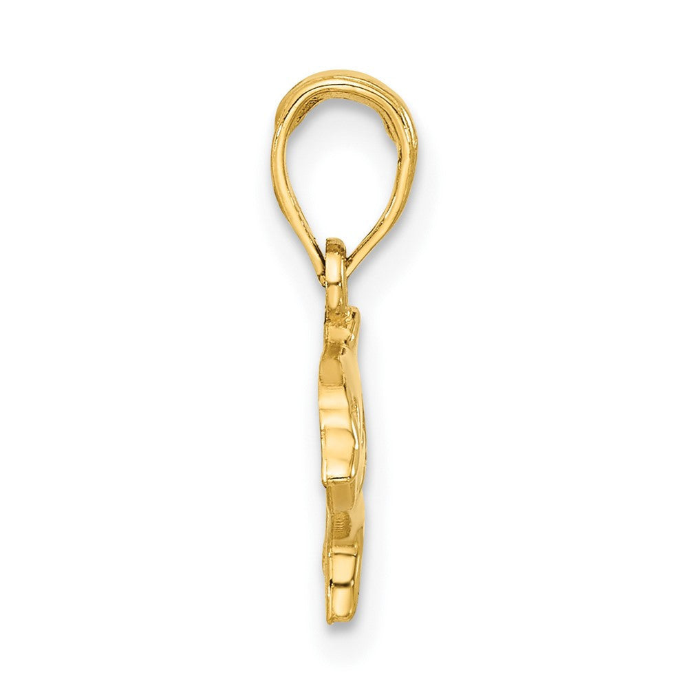 14k Yellow Gold Polished Dolphin with Cut-out Baby Dolphin Pendant