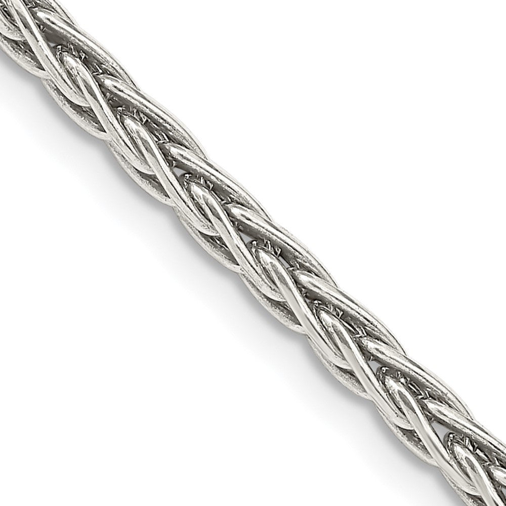 Sterling Silver Antiqued 3.25mm Solid Square Spiga Chain Necklace 26"