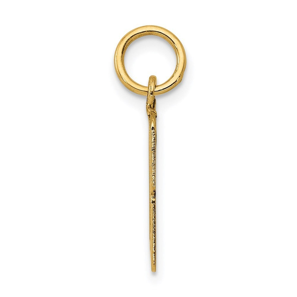 14k Yellow Gold Small Elongated Number 13 Charm Pendant