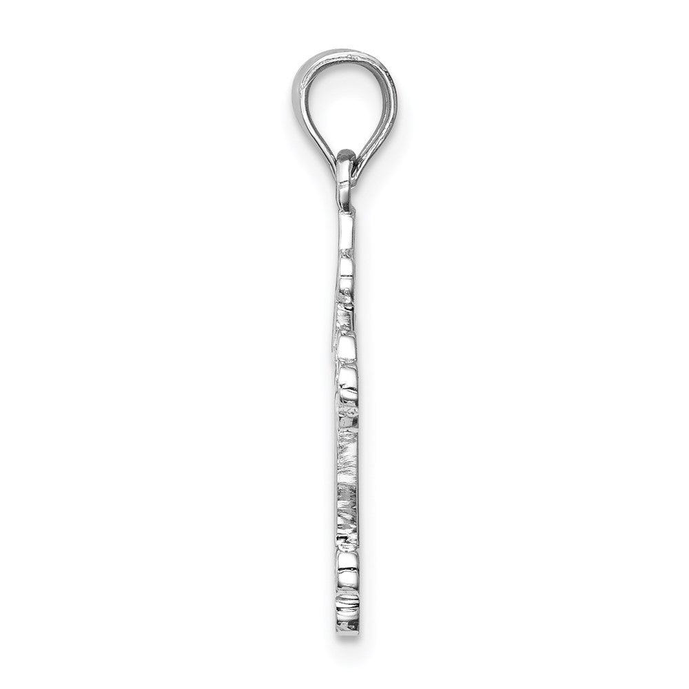 14k White Gold White Polished Cross Pendant