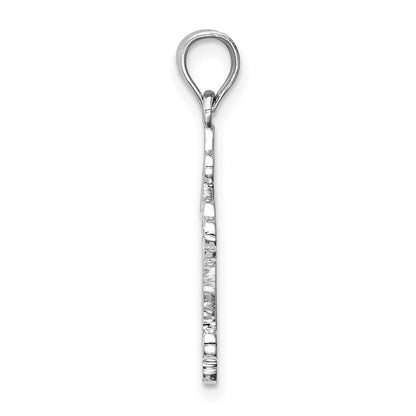 14k White Gold White Polished Cross Pendant