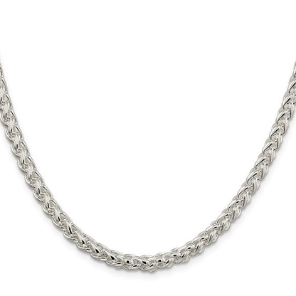 Sterling Silver 5mm Round Spiga Chain Necklace 18"