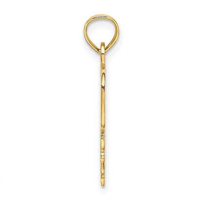 14k Yellow Gold DADDYS GIRL Heart Pendant