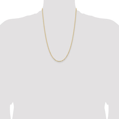 14k Yellow Gold 2.85mm Semi-Solid Curb with Lobster Clasp Chain Necklace 24"