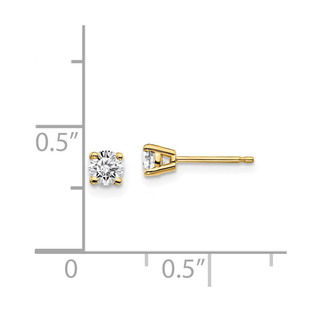14k Yellow Gold .30ct. I1 J-K Diamond Push-on Stud Earrings