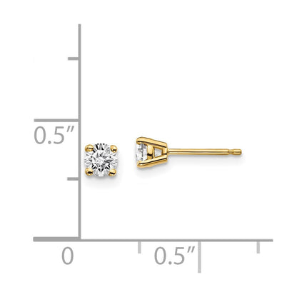 14k Yellow Gold .30ct. I1 J-K Diamond Push-on Stud Earrings