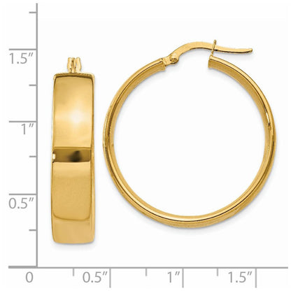 14k Yellow Gold 6.75mm Hoop Earrings