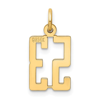 14k Yellow Gold Small Elongated Number 53 Charm Pendant