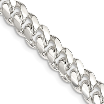 Sterling Silver 7.8mm Polished Domed Curb Chain Necklace 26"