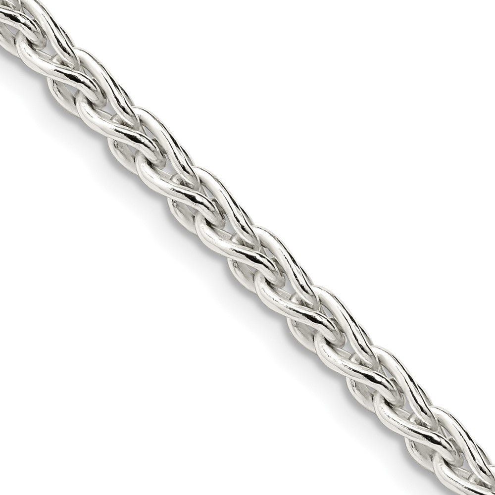 Sterling Silver 3.7mm Round Spiga Chain Necklace 28"