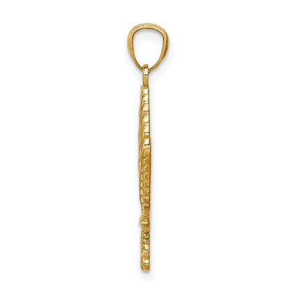 14k Yellow Gold Leaf Pendant