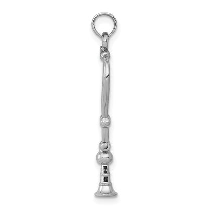 14k White Gold 3-D Stethoscope Pendant