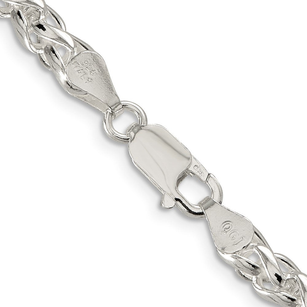 Sterling Silver 5mm Round Spiga Chain Necklace 30"