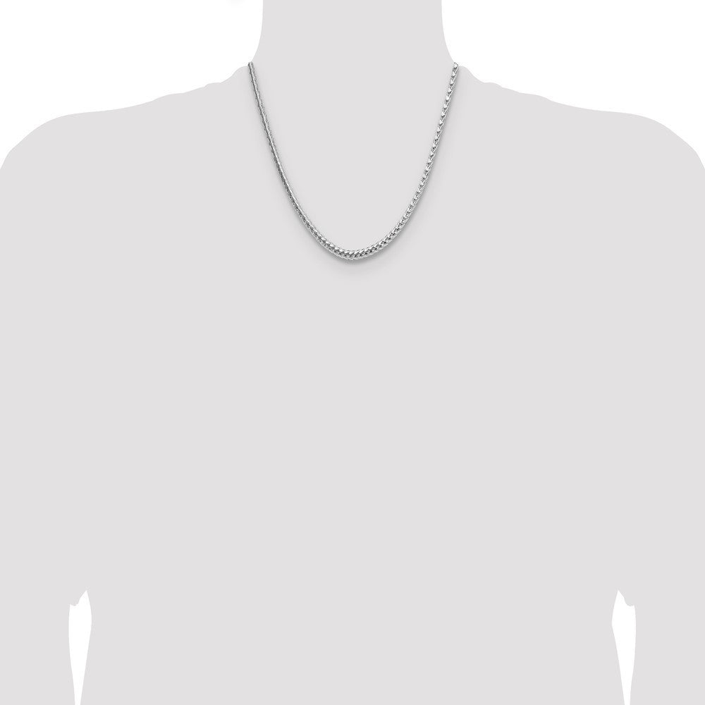 Sterling Silver 3.8mm Diamond-cut Round Franco Chain Necklace 20"